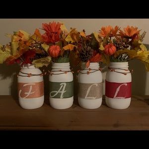 Mason Jar Fall Table Decor